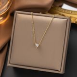  Dây chuyền mảnh nữ Mặt Đá trái tim Chất liệu Titan cao cấp Không đen gỉ VC531 