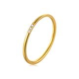  Nhẫn Titan SST Kiểu dáng mảnh thanh lịch đính đá lấp lánh Không Đen Gỉ N04 