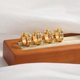  Bông tai Khoen tròn đính 3 viên đá tròn Chất liệu Titan cao cấp Không đen gỉ BT169 