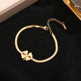  Lắc tay Dây mì ép phối hoa 4 lá Chất liệu Titann cao cấp Không đen gỉ LT239 