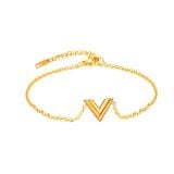  Lắc tay Unisex Titan SST Official Mặt chữ V thanh lịch basic Không Đen Gỉ LT37 