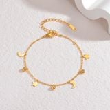  Lắc tay nữ Titan SST Charm mặt trăng ngôi sao Không Đen Gỉ LT202 