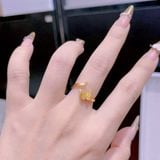  Nhẫn Titan SST Kiểu Hồ Điệp kim sa hở đính đá thanh lịch Không Đen Gỉ N39 