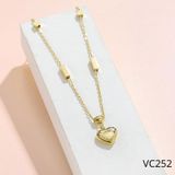  Dây chuyền Titan SST Trái tim khắc chữ Không Đen Gỉ VC252 