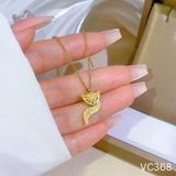  Dây chuyền Titan SST Official Store Mặt hồ ly kim sa lấp lánh Không Đen Gỉ VC368 