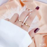  Nhẫn Titan SST kiểu phối tinh tế mặt khắc chữ Love Không Đen Gỉ N141 