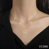  Dây chuyền Titan SST Mặt thỏ con trong vòng tròn dễ thương đính đá Không Đen Gỉ VC396 