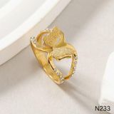  Nhẫn Titan SST Official Store Mặt Hồ Điệp kim sa bảng lớn đính đá đi tiệc sang trọng Không Đen Gỉ N233 