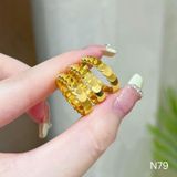  Nhẫn Titan SST Kiểu vây cá thời trang Không Đen Gỉ N79 