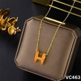  Dây Chuyền Titan SST Chữ H màu trắng thanh lịch Không Đen Gỉ VC463 