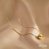  Dây chuyền Titan SST Dây mì bi tròn Không Đen Gỉ VC239 