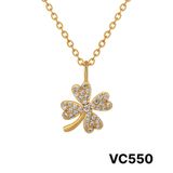  Dây chuyền nữ Titan SST Official Mặt cỏ 4 lá Đính Đá lấp lánh Không Đen Gỉ VC550 