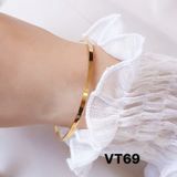  Vòng tay trơn bản vuông chất liệu titan không rỉ VT69 