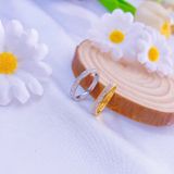  Nhẫn nữ Titan SST Đính full đá tròn 1 vòng thanh lịch Không Đen Gỉ V1 