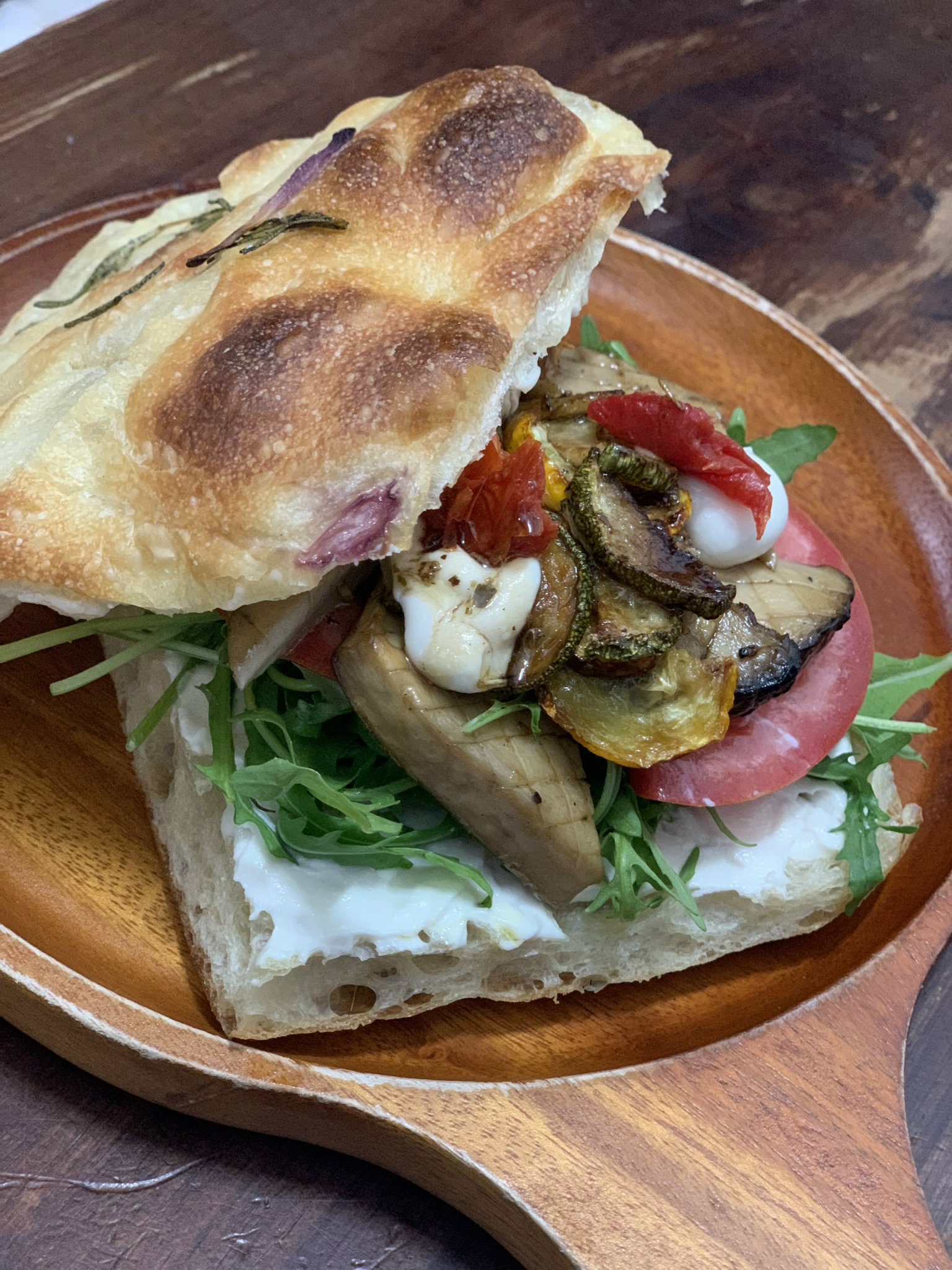 ALMOND RICOTA CHEESE & MUSHROOM FOCACCIA