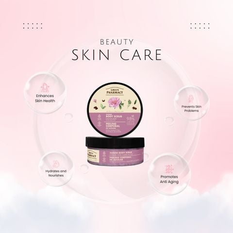 Tẩy da chết toàn thân Green Pharmacy Hoa hồng Damask và Bơ hạt mỡ 200ml