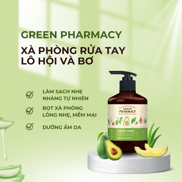 Xà phòng rửa tay Green Pharmacy Lô hội và Bơ 460ml