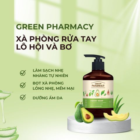 Xà phòng rửa tay Green Pharmacy Lô hội và Bơ 460ml