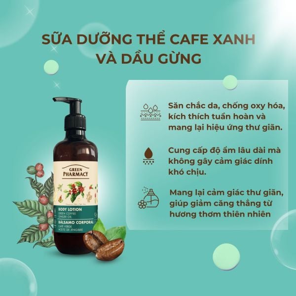 Sữa dưỡng thể Green Pharmacy Cafe xanh và dầu gừng 400ml