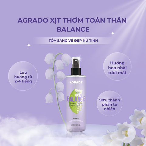 Xịt thơm toàn thân Body Mist Agrado Balance 240ml