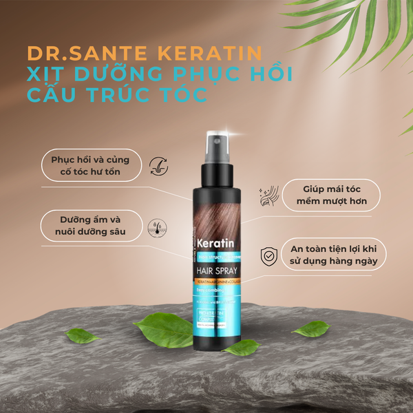 Xịt dưỡng tóc Dr.Sante Keratin phục hồi cấu trúc tóc 150ml