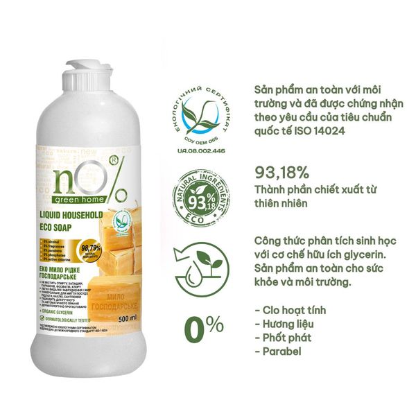Nước xà phòng đa năng nO% Green Home Eco 500ml