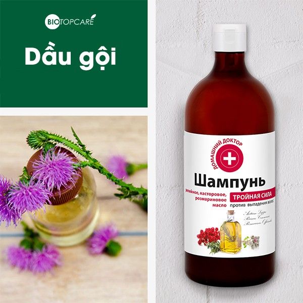 Cặp dầu gội xả Domashnij Doctor ba tác động chống rụng tóc
