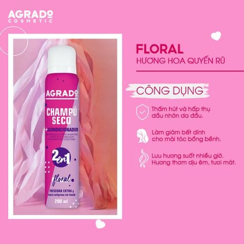 Dầu gội khô Agrado Floral 200ml