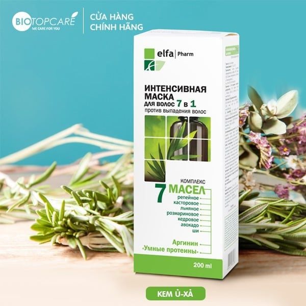 Dầu xả Elfa Pharm 7in1 chống rụng tóc chiết xuất 7 loại tinh dầu thảo dược 200ml