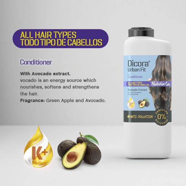 Combo Dầu gội - xả Dicora Urban Fit chiết xuất trái Bơ dành cho mọi loại tóc 400ml