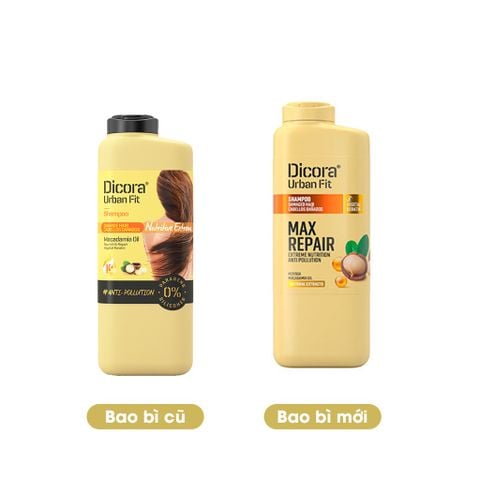 Combo Dầu gội - xả Dicora Urban Fit Macadamia phục hồi tóc hư tổn 400ml