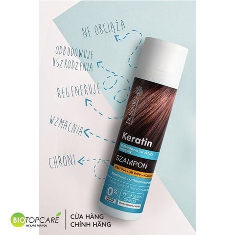 Dầu gội Keratin phục hồi cấu trúc tóc hư tổn 250ml