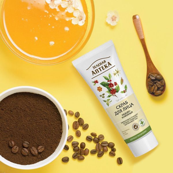 Tẩy tế bào da chết Zelenaya Apteka chiết xuất Mật ong và Cafe 75ml