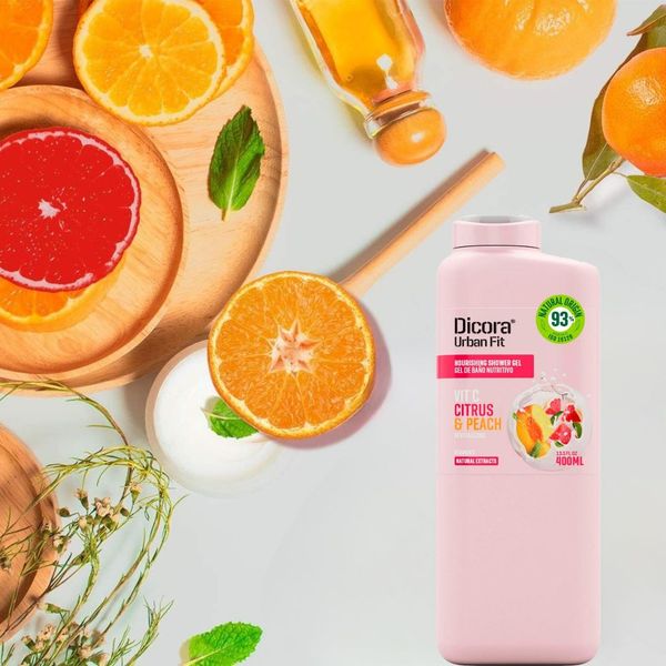 Sữa tắm Vitamin C Cam quýt & Đào Dicora Urban Fit 400ml