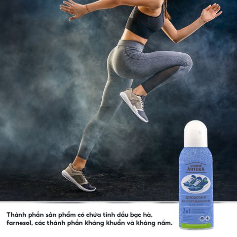 Xịt khử mùi giày thể thao Zelenaya Apteka Active Sport 3in1 150ml