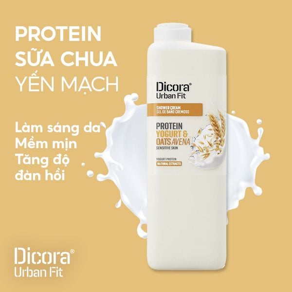 Sữa tắm Dicora Urban Fit Protein Yogurt và chiết xuất Yến mạch 750ml