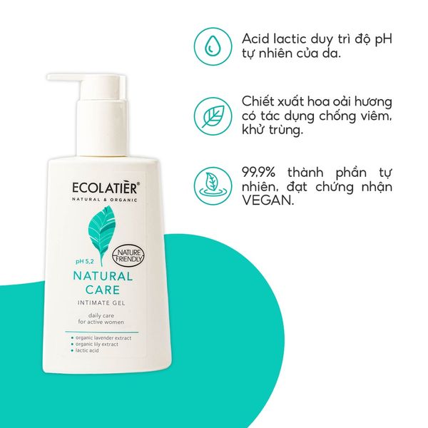 Dung dịch vệ sinh ECOLATIER Natural Care chăm sóc nhẹ nhàng 250ml