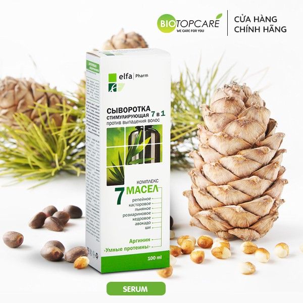 [HSD 07/2026] - Serum kích thích mọc tóc Elfa Pharm 7in1 chiết xuất 7 loại tinh dầu thảo dược 100ml