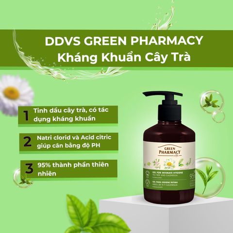 Dung Dịch Vệ Sinh Phụ Nữ Green Pharmacy Kháng Khuẩn Cây Trà 370ml