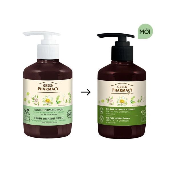 Dung Dịch Vệ Sinh Phụ Nữ Green Pharmacy Kháng Khuẩn Cây Trà 370ml