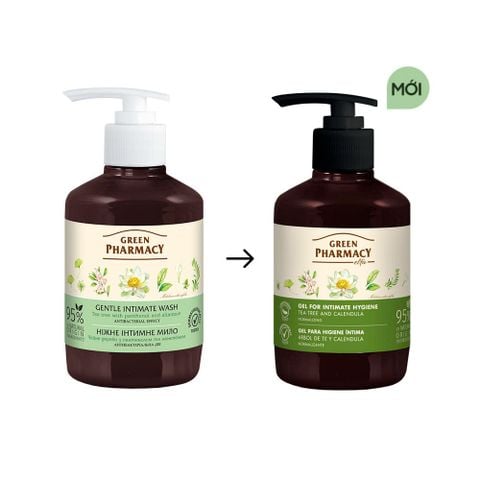 Dung Dịch Vệ Sinh Phụ Nữ Green Pharmacy Kháng Khuẩn Cây Trà 370ml