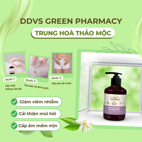 Dung Dịch Vệ Sinh Phụ Nữ Green Pharmacy Dạng Sữa Trung Hòa “Thảo Mộc” 370ml