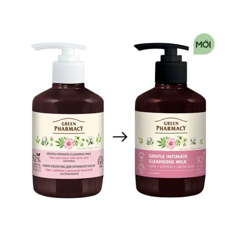 Dung Dịch Vệ Sinh Dạng Sữa Green Pharmacy Làm Dịu Da “Yến Mạch và Hạt Bông” 370ml