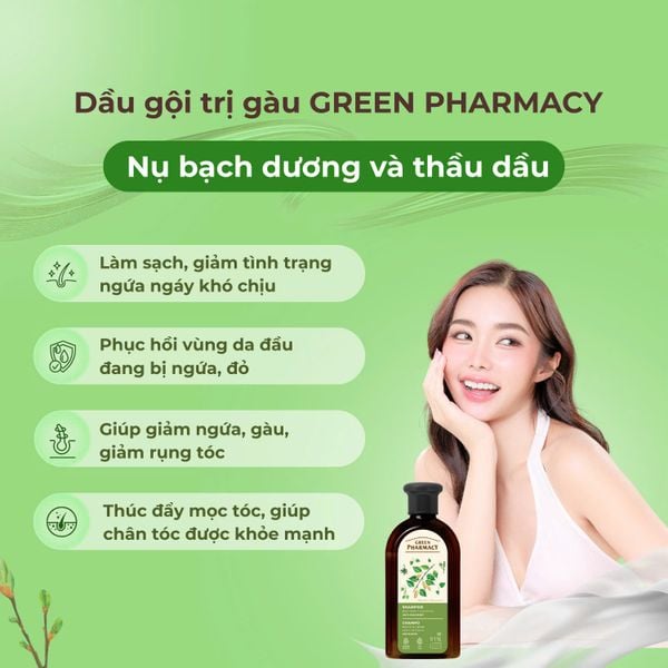 Dầu gội Green Pharmacy ngăn ngừa gàu chiết xuất nụ bạch dương 350ml