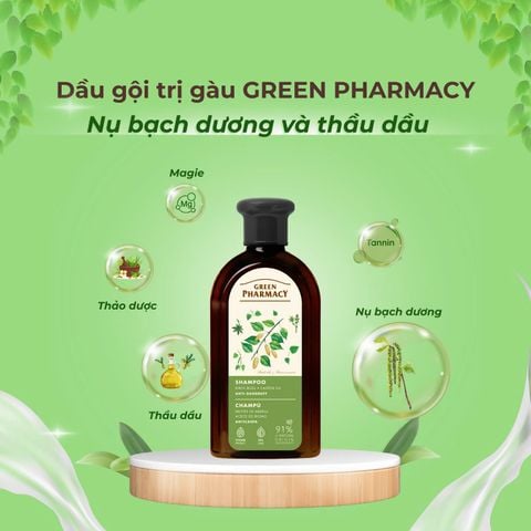 Dầu gội Green Pharmacy ngăn ngừa gàu chiết xuất nụ bạch dương 350ml