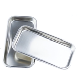  Khay inox nhiều kích cỡ, dùng để đựng dụng cụ y tế, chất liệu inox, sản xuất tại Việt Nam 