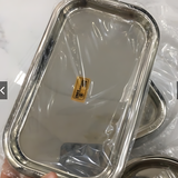  Khay inox nhiều kích cỡ, dùng để đựng dụng cụ y tế, chất liệu inox, sản xuất tại Việt Nam 