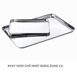  Khay inox nhiều kích cỡ, dùng để đựng dụng cụ y tế, chất liệu inox, sản xuất tại Việt Nam 