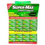  Lưỡi lam, hộp 100 lưỡi, thương hiệu Super Max, sản xuất tại Trung Quốc, sắc bén và bền bỉ 