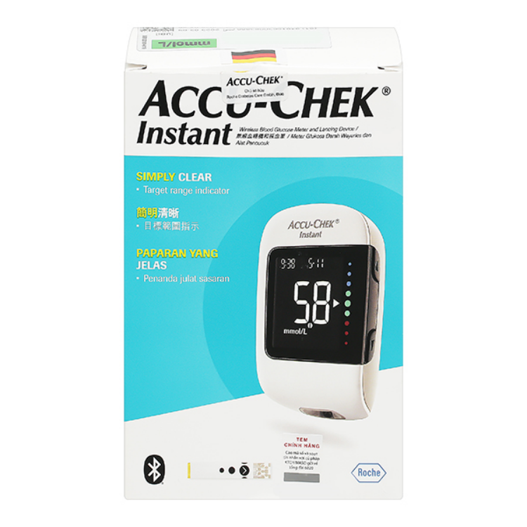  Máy đo đường huyết Instant( tặng kèm 10 kim thử đường và 25 que thử) thương hiệu SinoCare, sản xuất tại Trung Quốc 